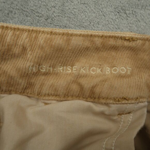 American Eagle Jeans Women's Size 2R Tan High-Rise Corduroy Kick Boot 31" Inseam - Picture 10 of 16